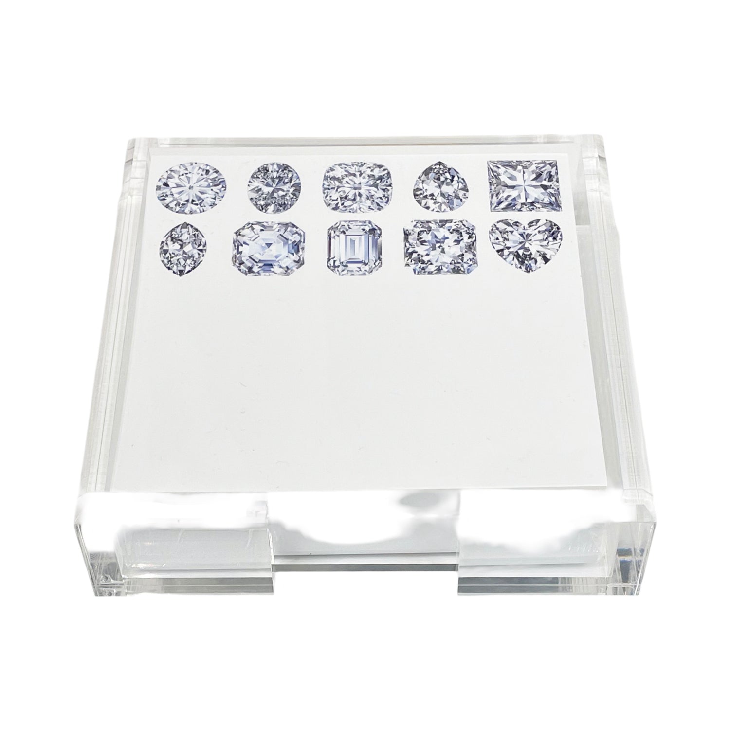 Bougie Diamonds Ice Note Cards With Acrylic Holder