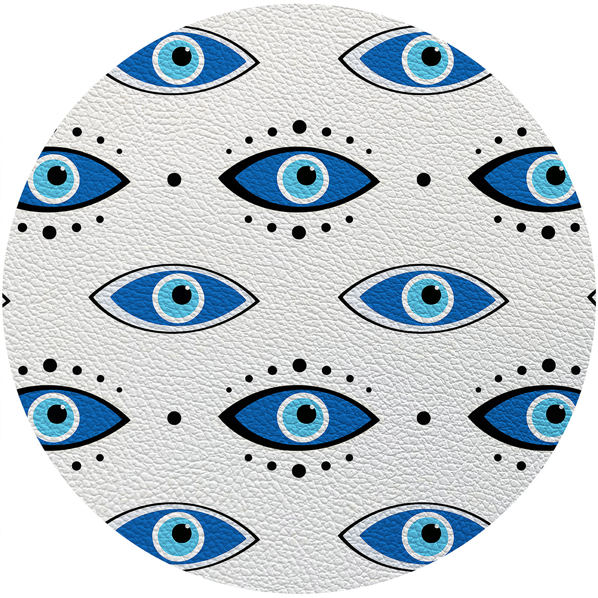 Eyes Blue White 16 Round Pebble Placemats, Set Of 4