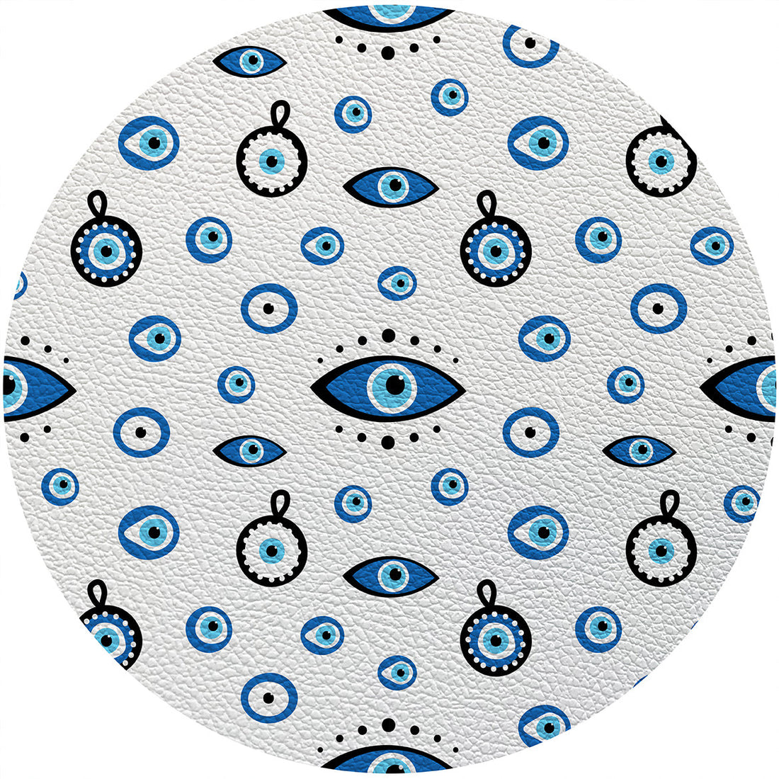 Eye on You White 16 Round Pebble Placemats, Set Of 4