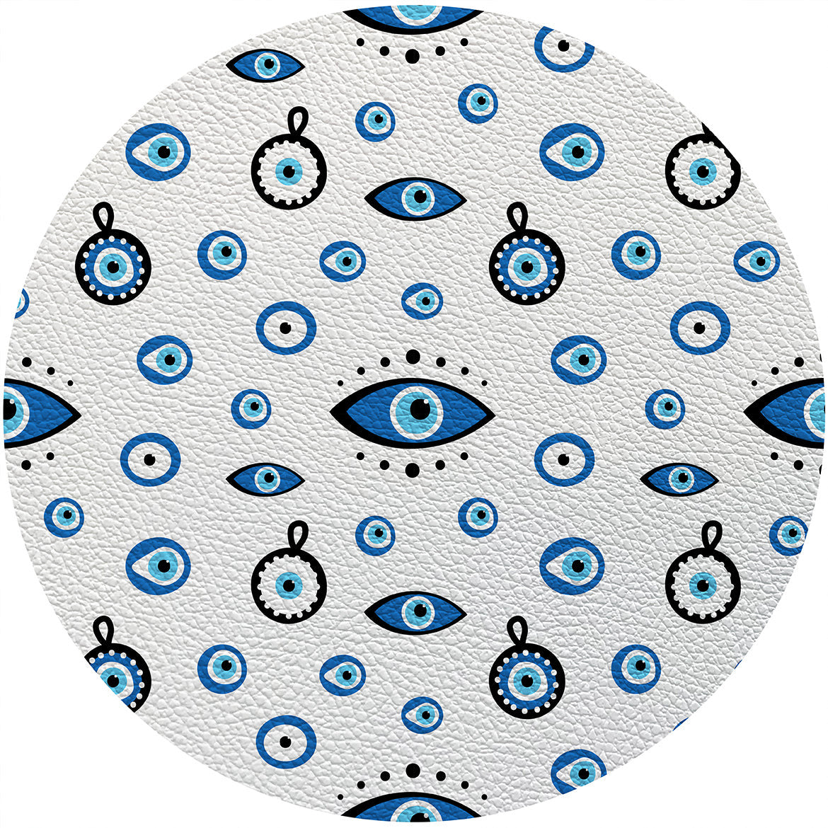 Eye on You White 16 Round Pebble Placemats, Set Of 4