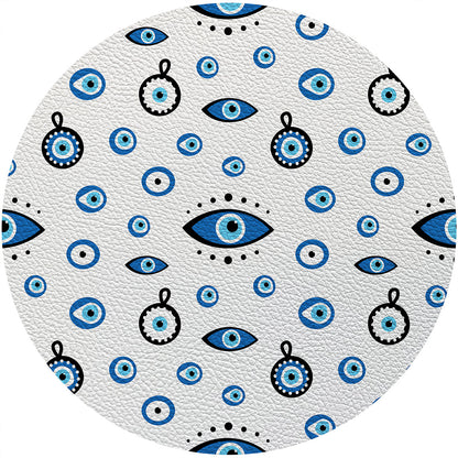 Eye on You White 16 Round Pebble Placemats, Set Of 4