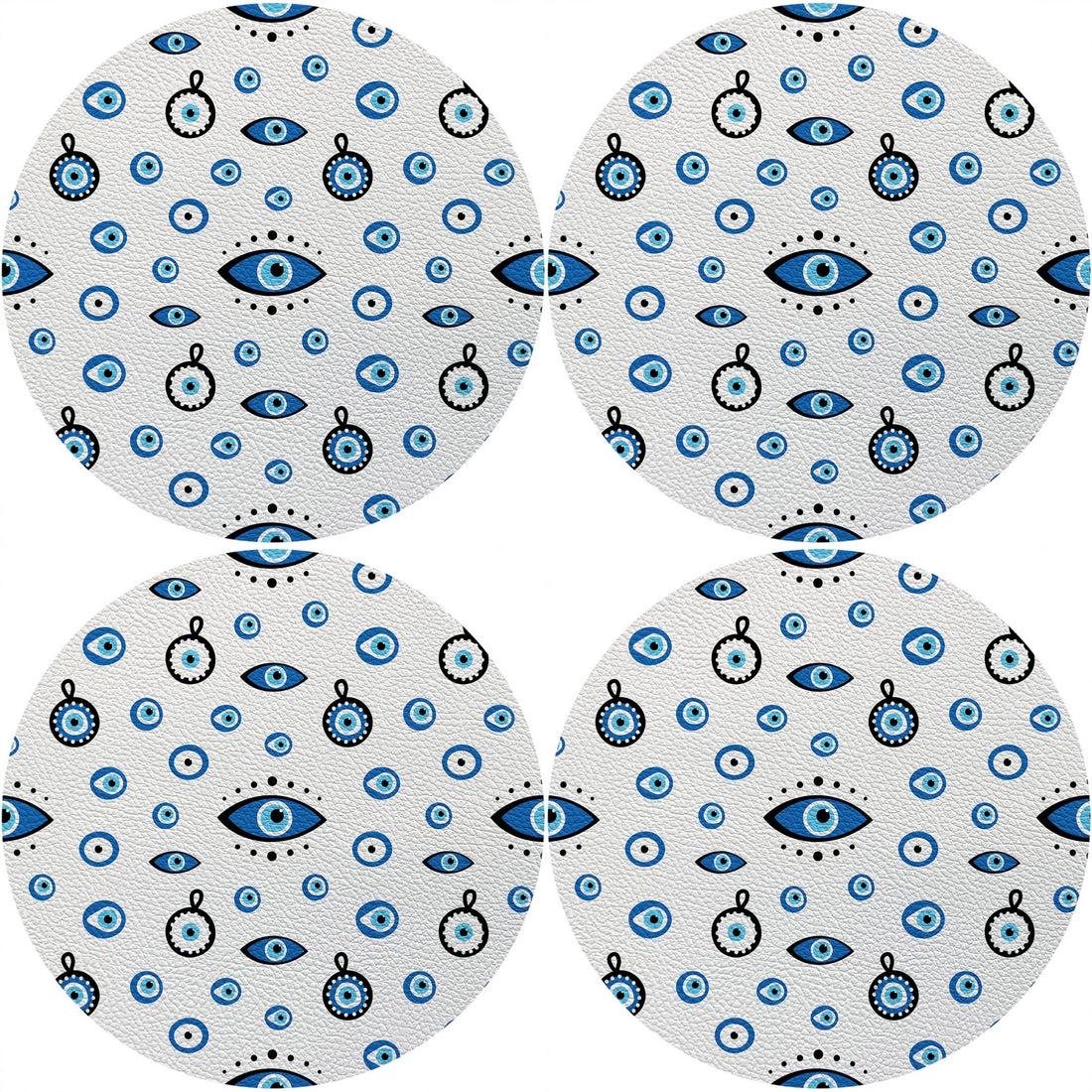 Eye on You White 16 Round Pebble Placemats, Set Of 4