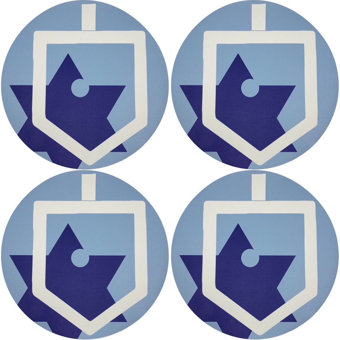 Hannukah Dreidel 16 Round Pebble Placemats, Set Of 4