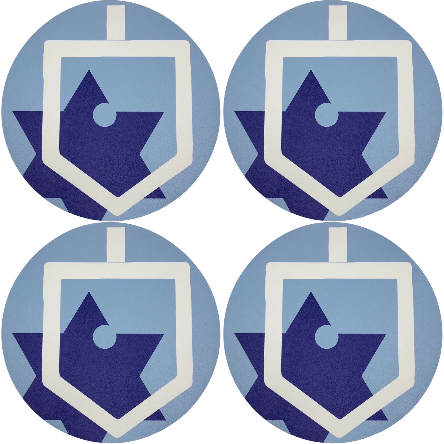 Hannukah Dreidel 16 Round Pebble Placemats, Set Of 4