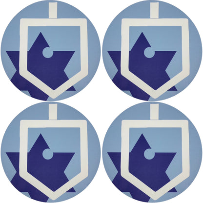 Hannukah Dreidel 16 Round Pebble Placemats, Set Of 4