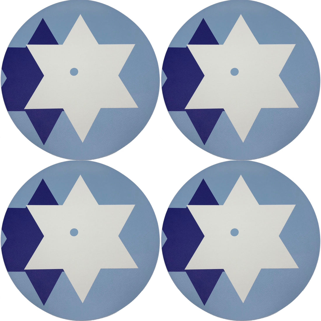 Star of David 16 Round Pebble Placemats, Set Of 4