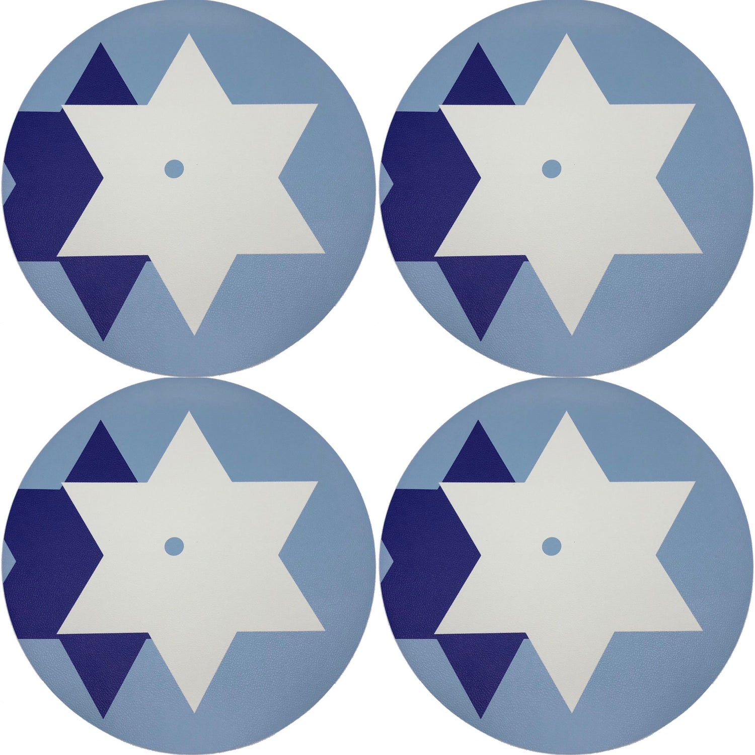 Star of David 16 Round Pebble Placemats, Set Of 4