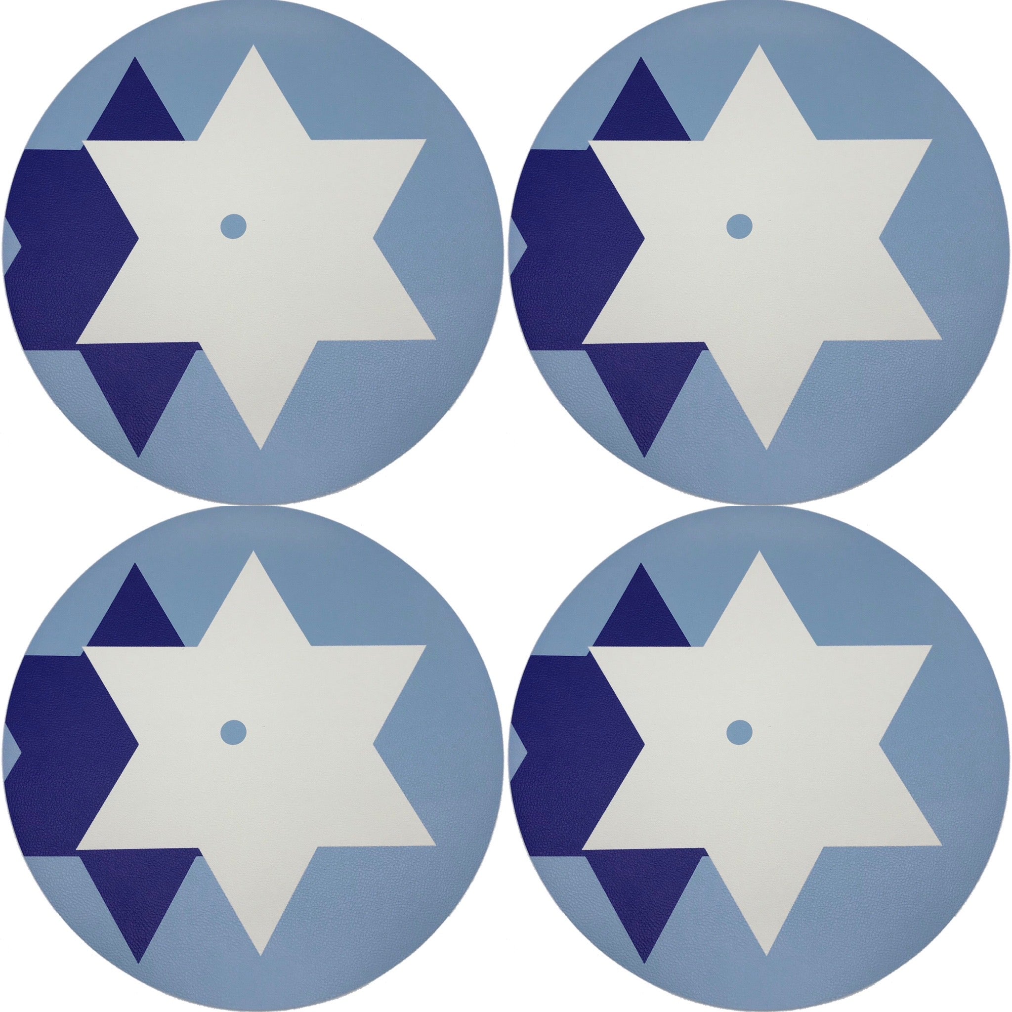 Star of David 16 Round Pebble Placemats, Set Of 4