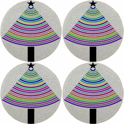 Christmas Tree Brights 16 Round Beaded Smooth - Set of 4