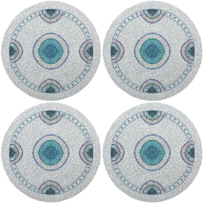 Birds Of A Feather 16 Round Beaded Placemat Rough Cut - Set of 4