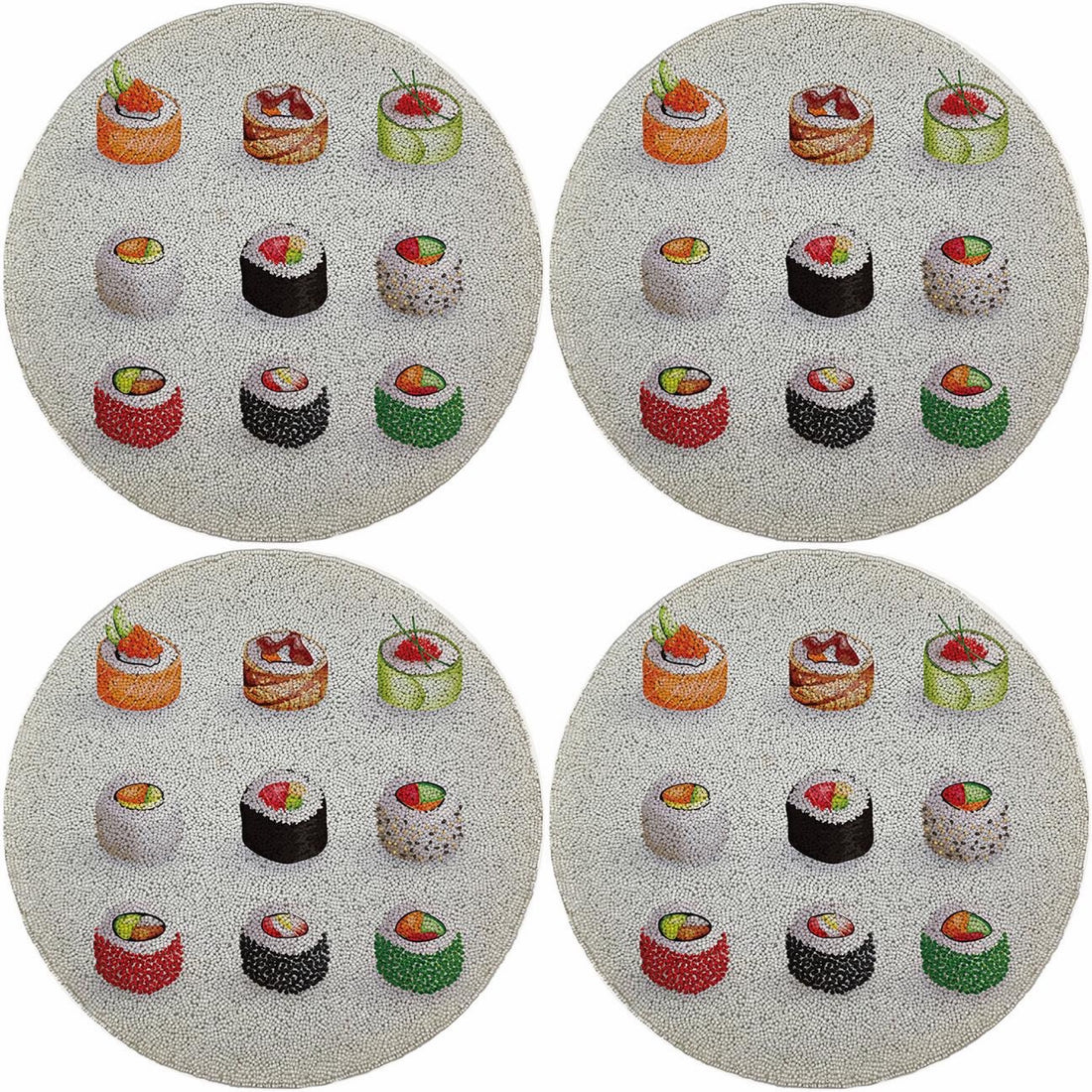 Sushi Go 16 Round Beaded Smooth - Set of 4