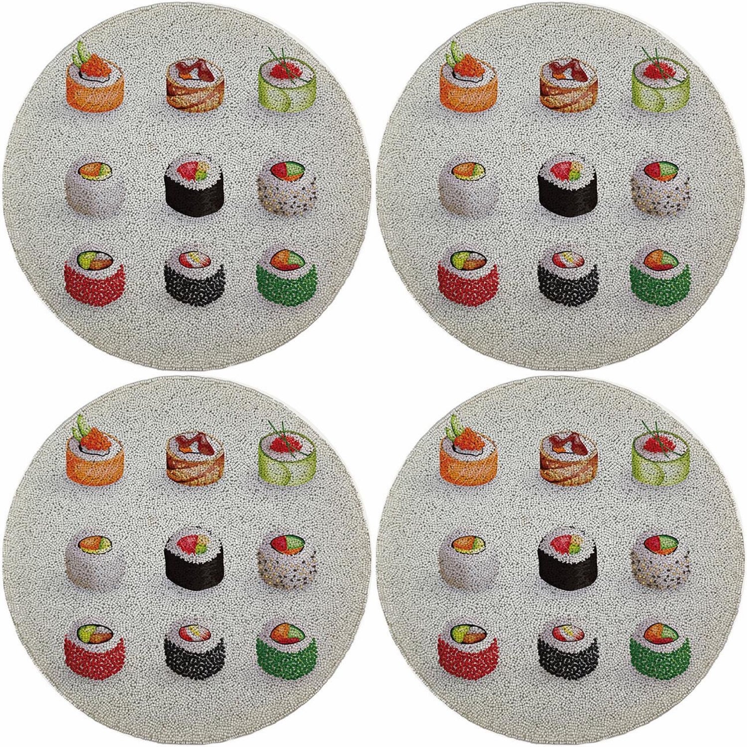 Sushi Go 16 Round Beaded Smooth - Set of 4