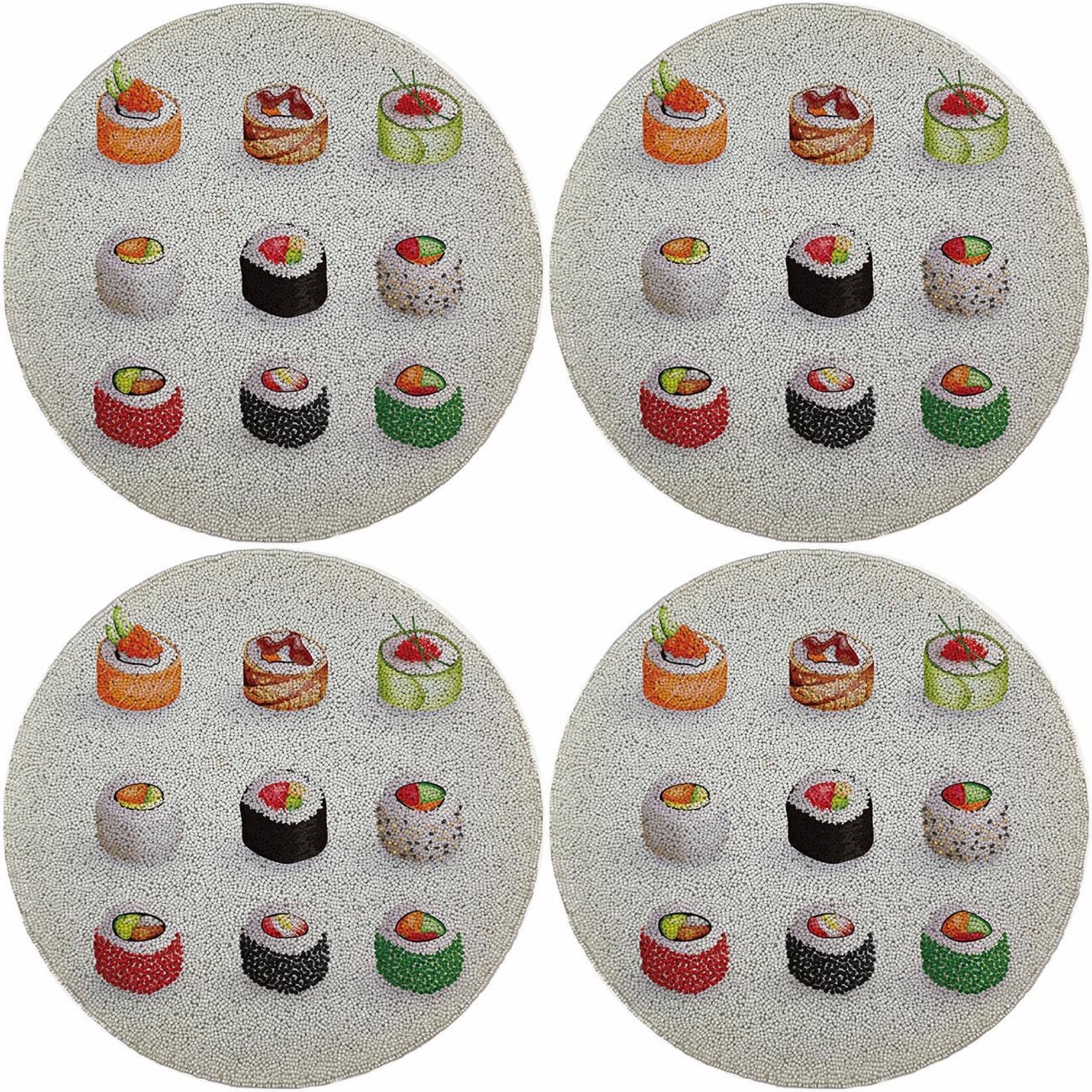 Sushi Go 16 Round Beaded Smooth - Set of 4