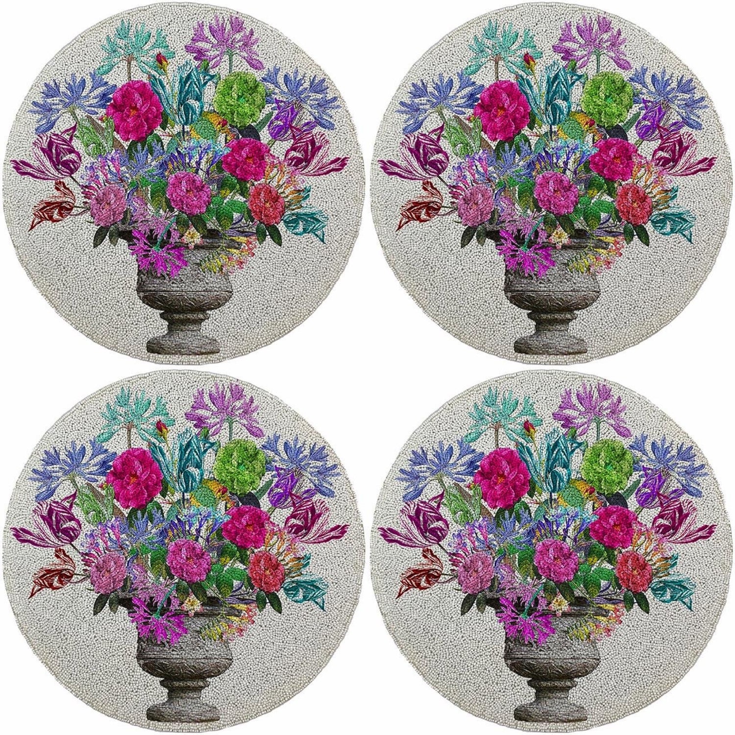 Pistils Large Bouquet 16 Round Beaded Smooth - Set of 4