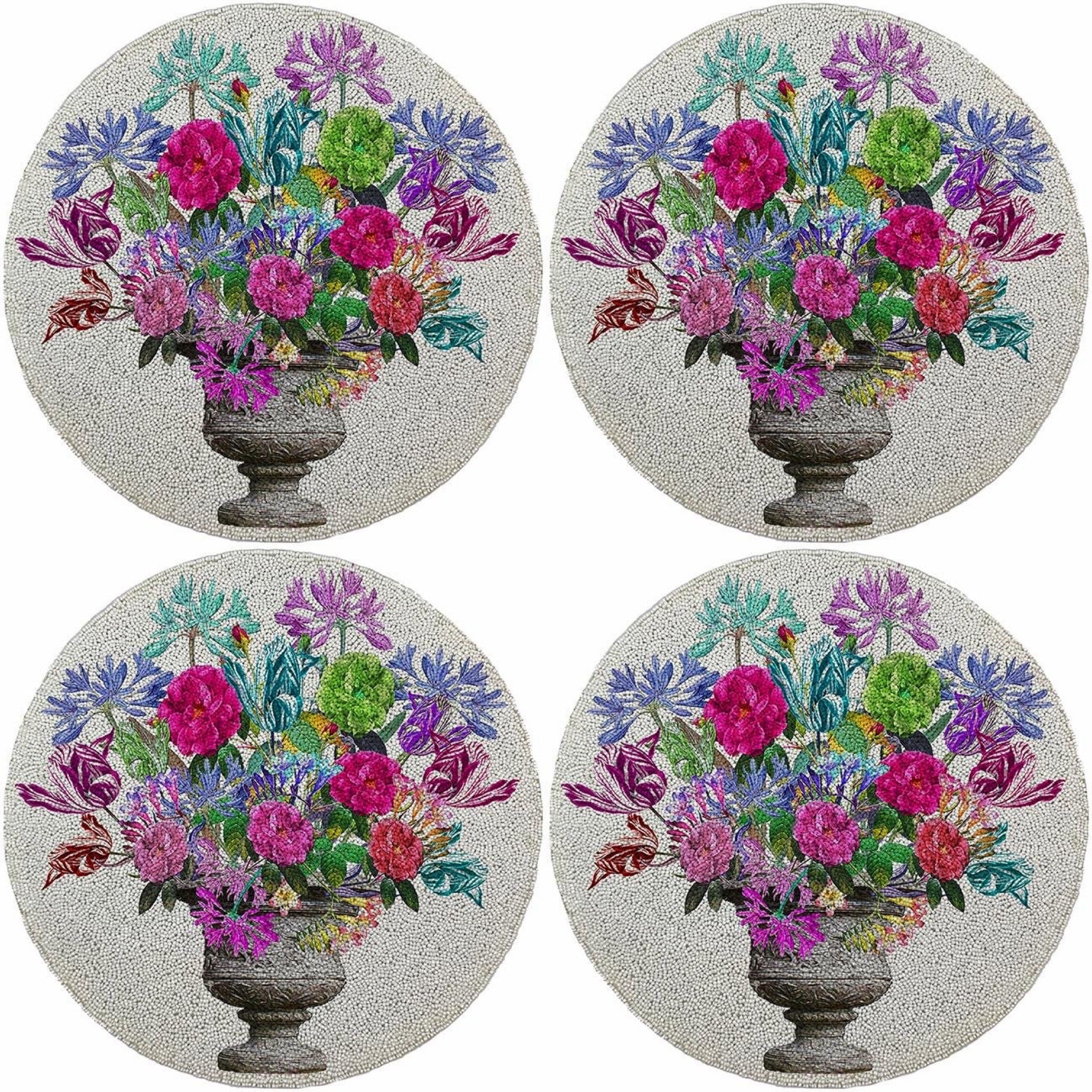 Pistils Large Bouquet 16 Round Beaded Smooth - Set of 4