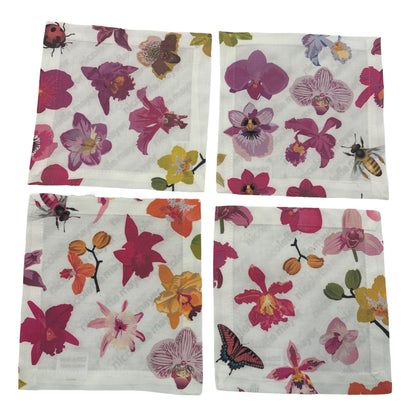 Precise Orchid 6X6 Cotton Sateen Cocktail, Set of 4