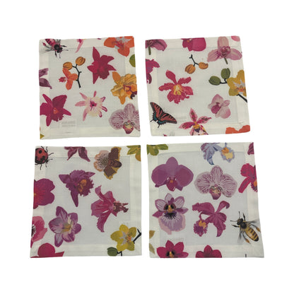 Precise Orchid 6X6 Cotton Sateen Cocktail, Set of 4