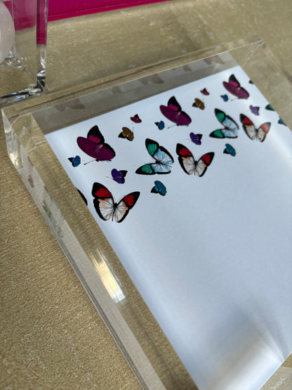 Note Cards by Nicolette Mayer With Acrylic Box in Butterflies Pattern