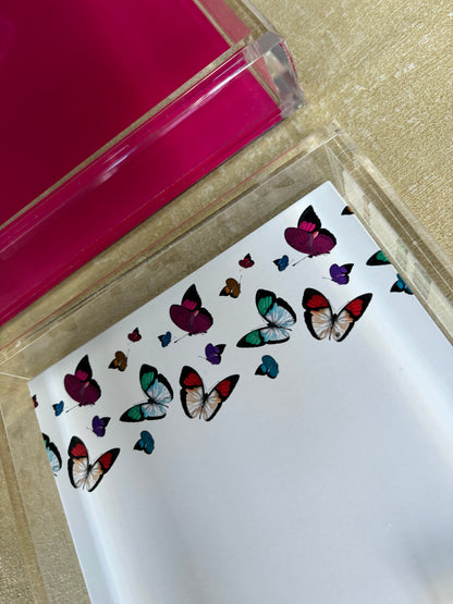 Note Cards by Nicolette Mayer With Acrylic Box in Butterflies Pattern