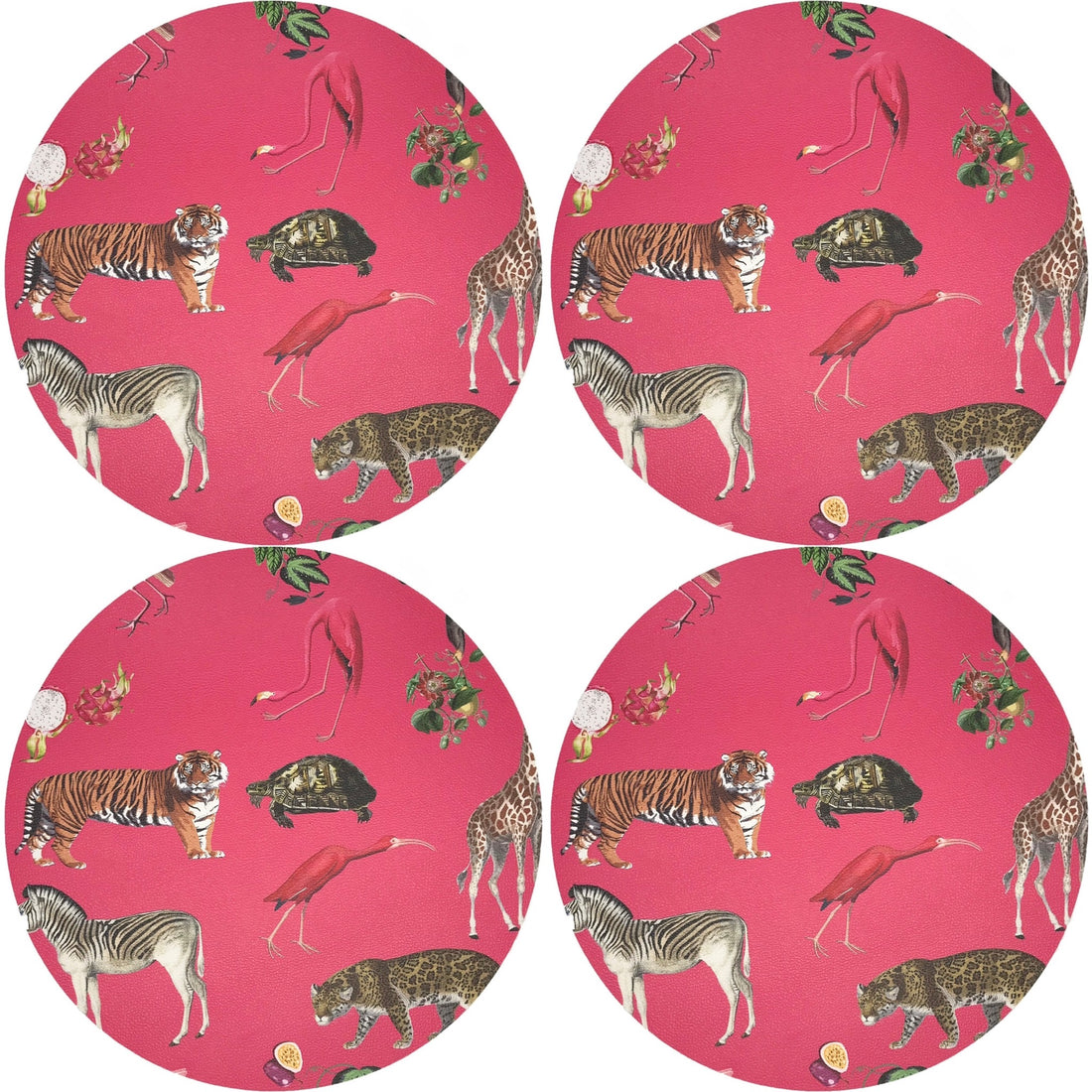 Exotix Cherry 16&quot; Round Pebble Placemat, Set Of 4