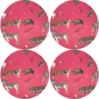 Exotix Cherry 16&quot; Round Pebble Placemat, Set Of 4