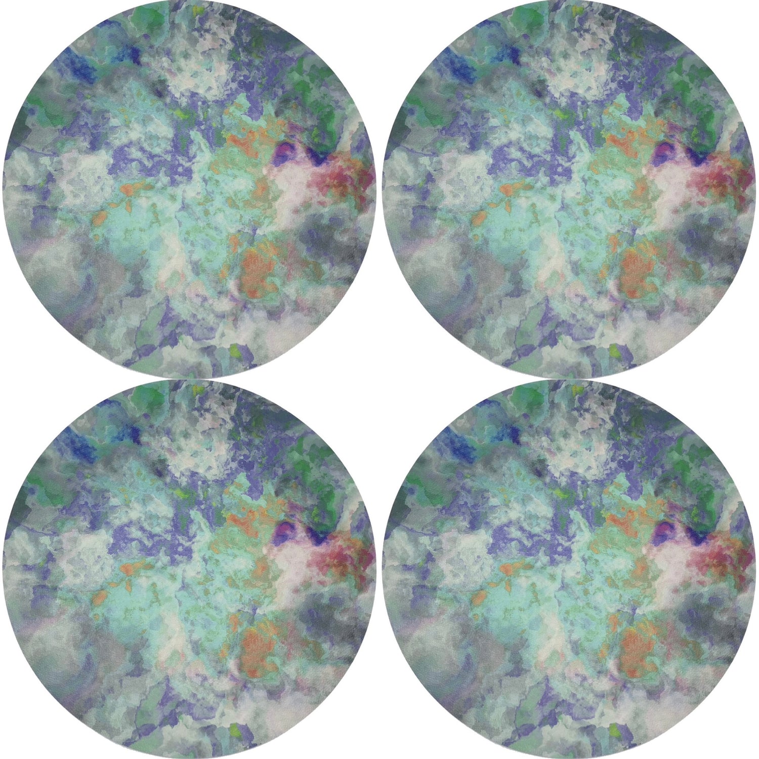 IMPRESSIONISM SPRING 16&quot; ROUND PEBBLE PLACEMATS, SET OF 4