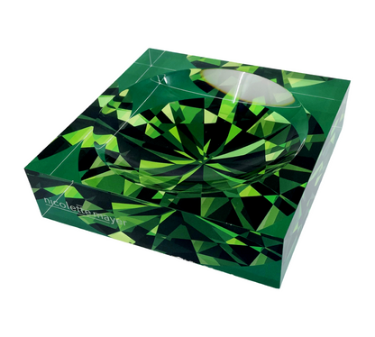 Facets Green Acrylic Candy Dish 6x6