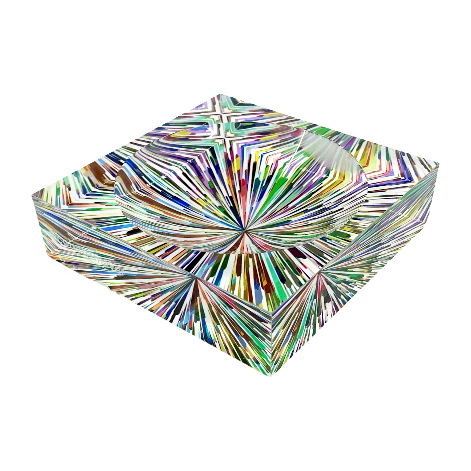 Fireworks White Acrylic Candy Dish 6x6