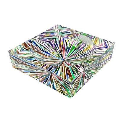 Fireworks White Acrylic Candy Dish 6x6