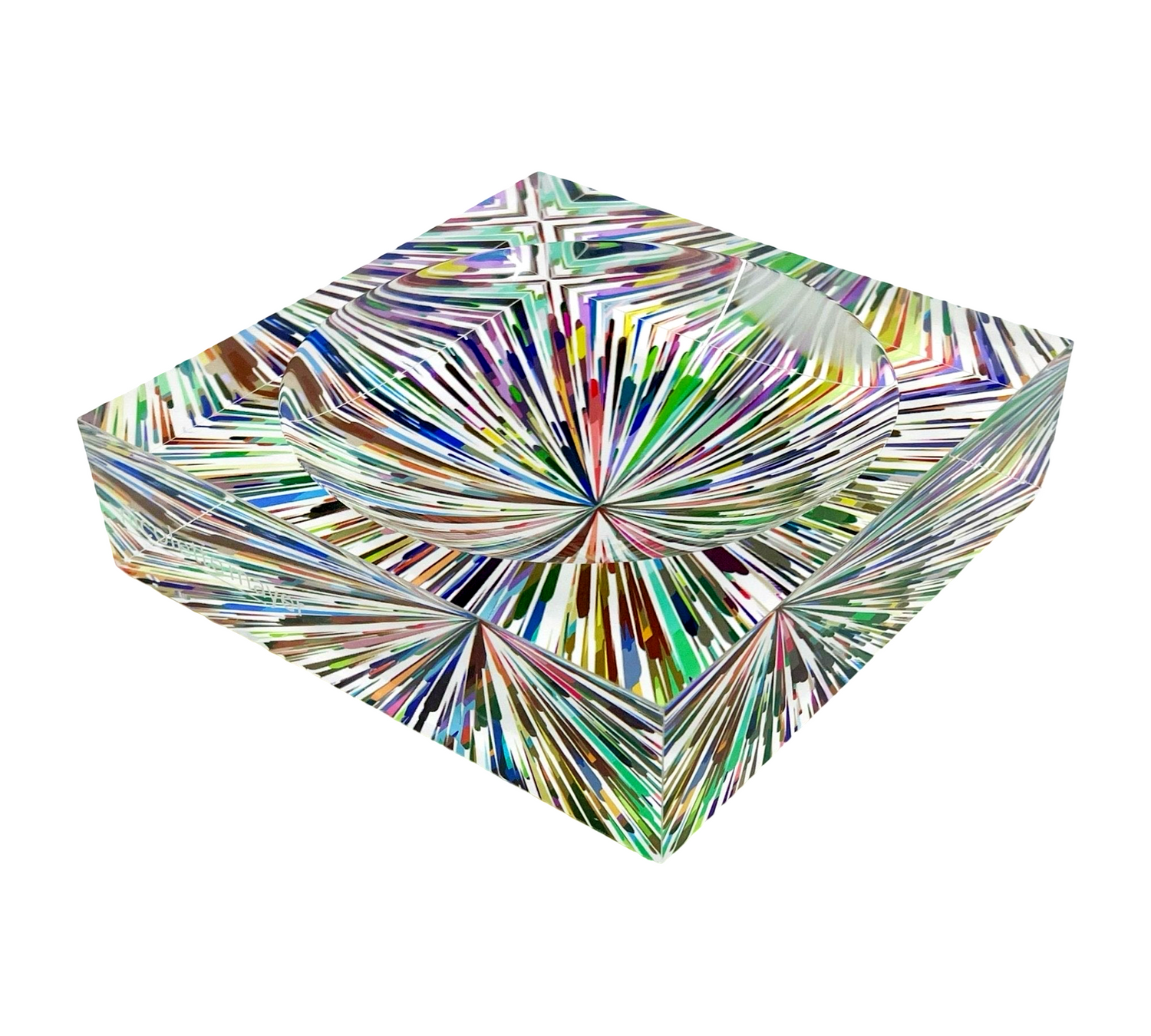 Fireworks White Acrylic Candy Dish 6x6