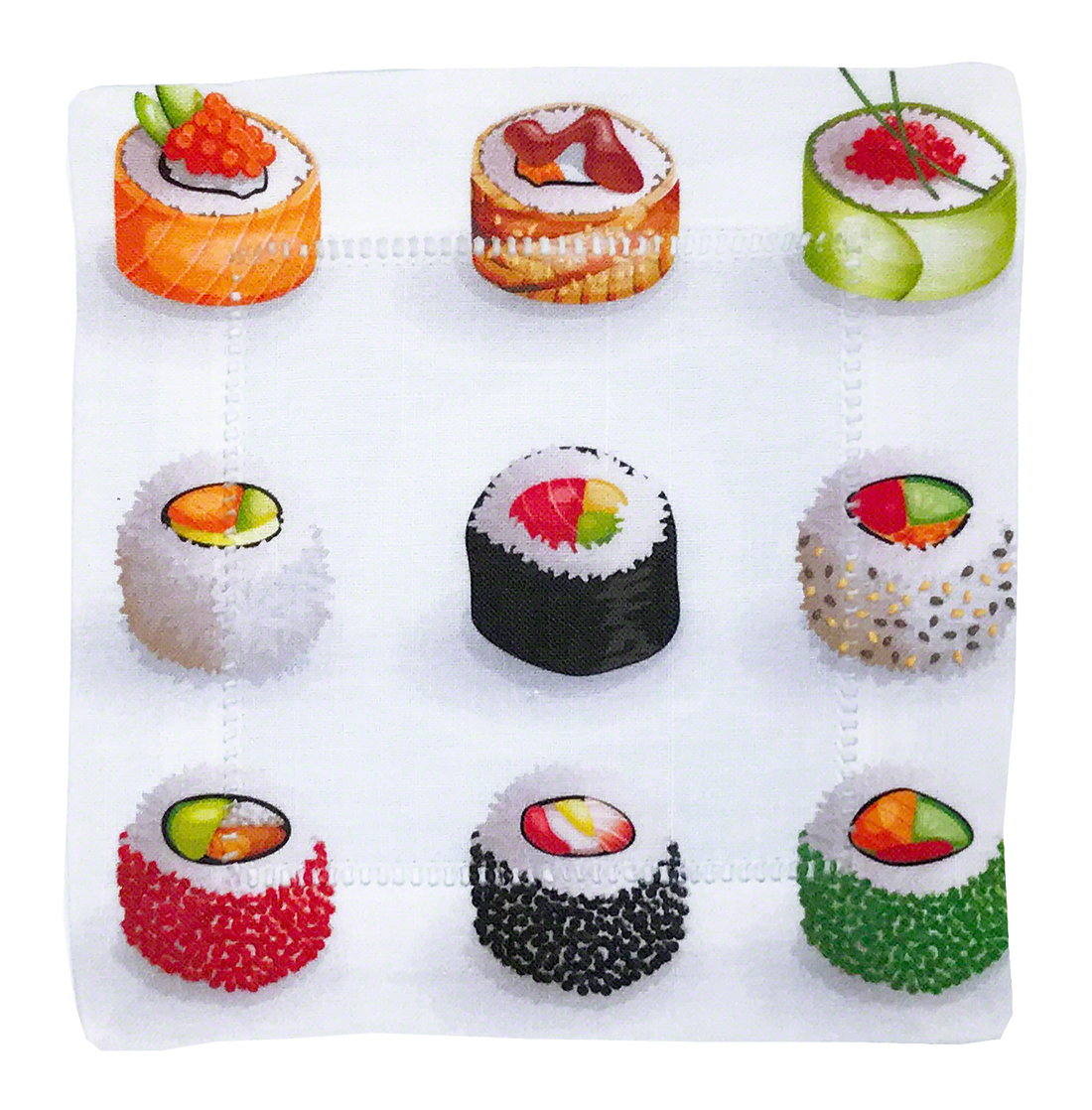 Sushi Go 6X6&quot; Cotton Sateen Cocktail Napkins Set of 4