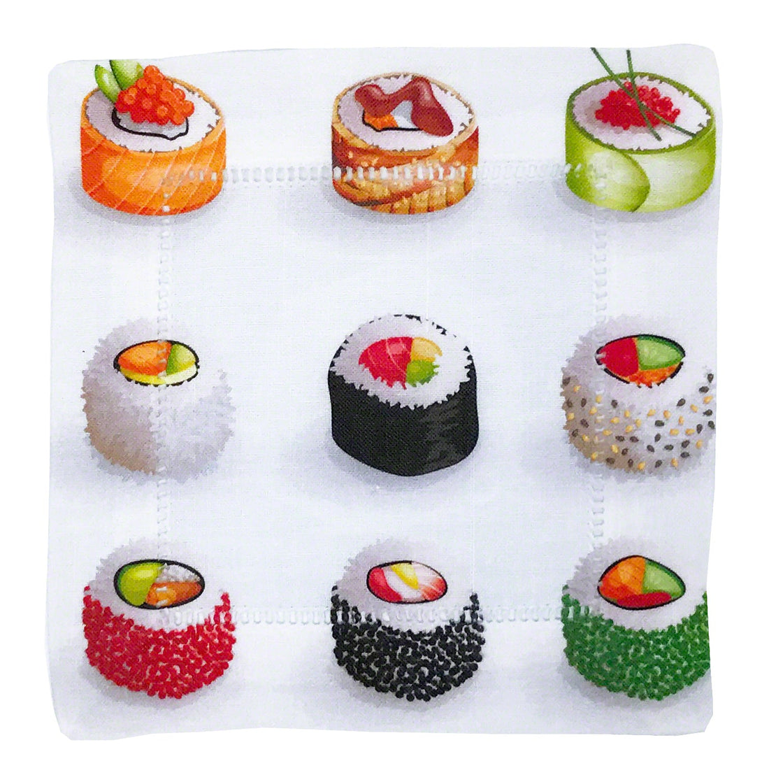 Sushi Go 6X6&quot; Cotton Sateen Cocktail Napkins Set of 4