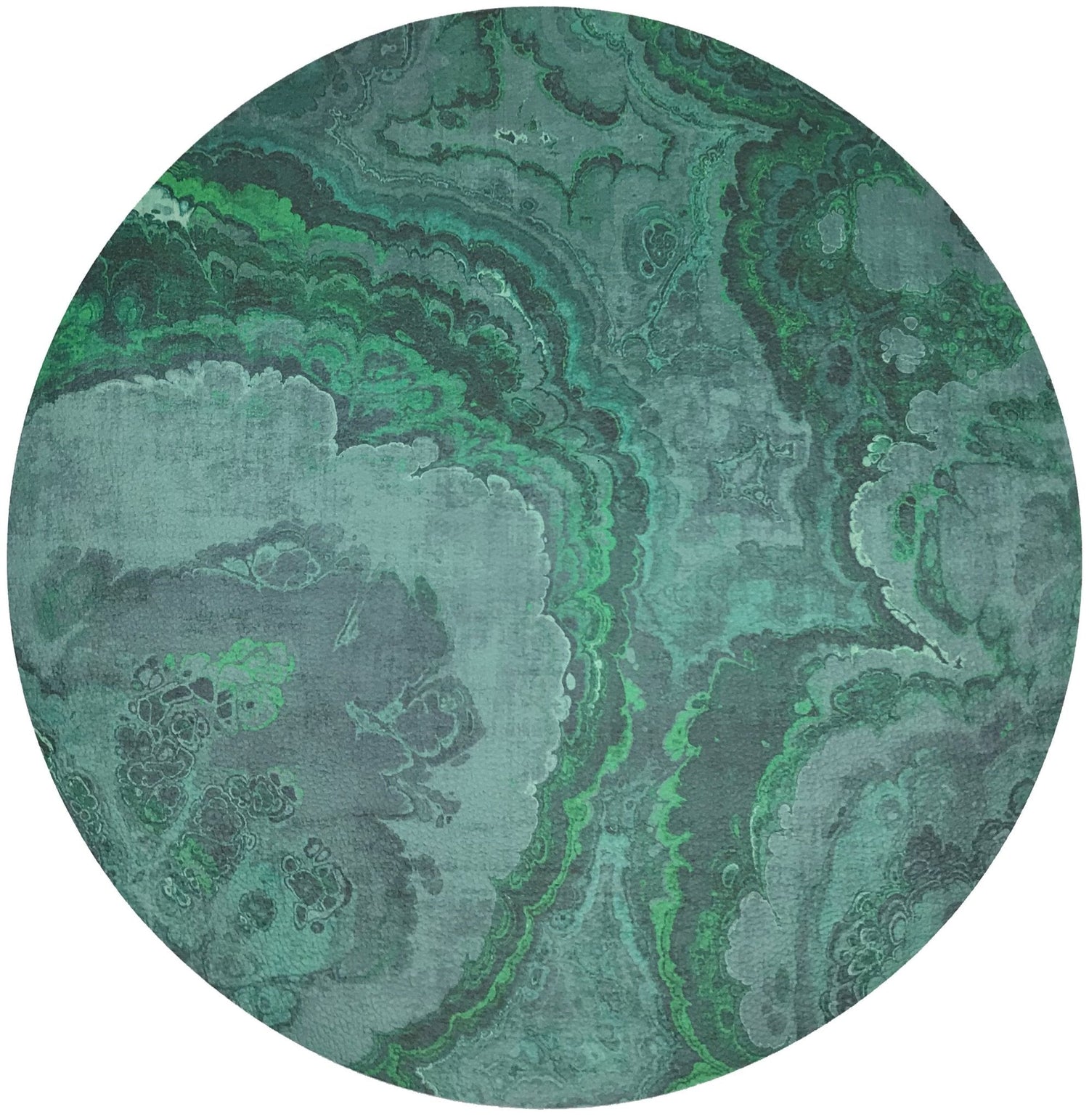 Agate Malachite 16&quot; Round Pebble Placemats, Set Of 4 - nicolettemayer.com