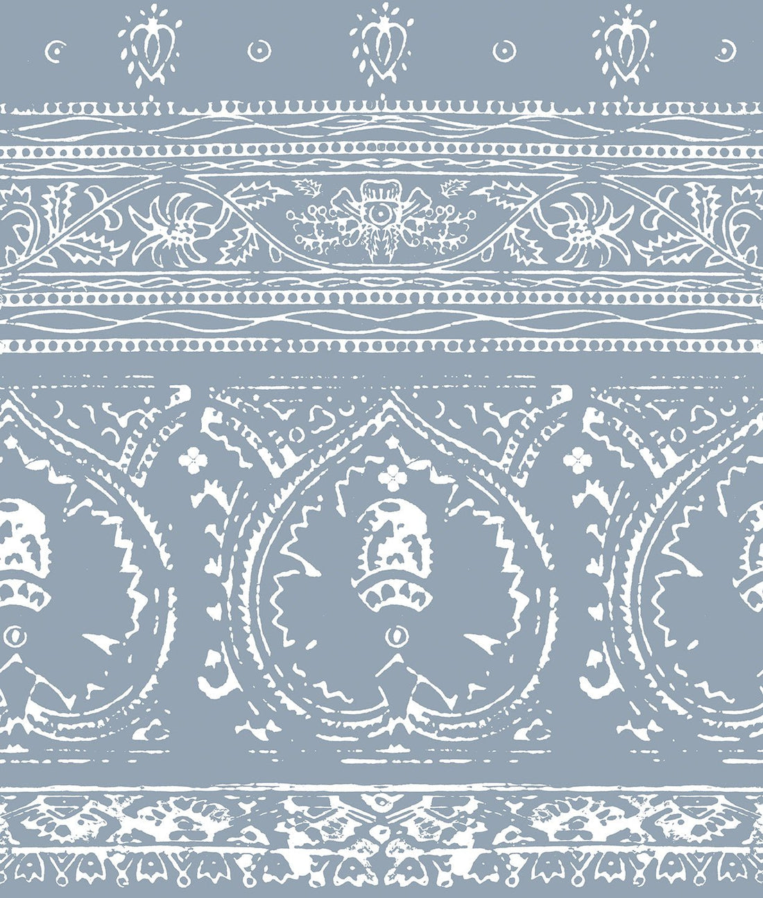 Agra Reverse Denim Peel and Stick Wallpaper, Double Roll, 34&quot; x 288&quot;, 48 sq ft - nicolettemayer.com