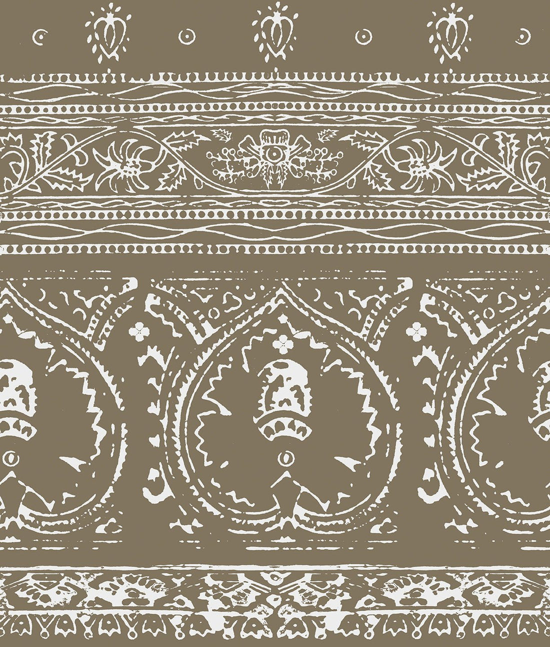 Agra Reverse Mocha Peel and Stick Wallpaper, Double Roll, 34&quot; x 288&quot;, 48 sq ft - nicolettemayer.com