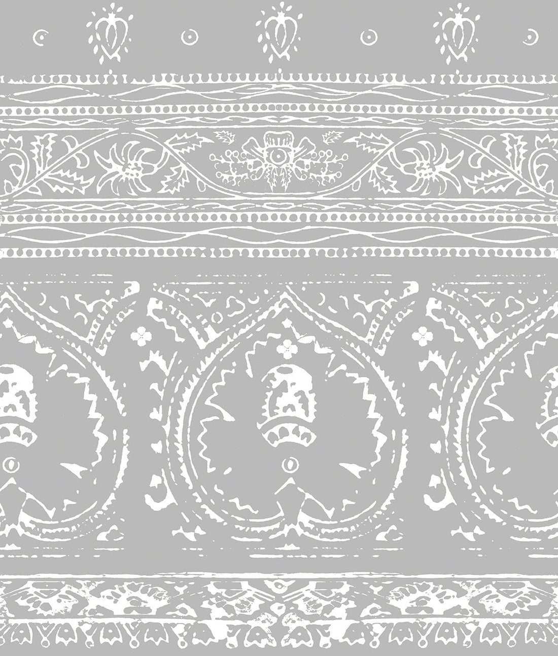 Agra Reverse Silver Peel and Stick Wallpaper, Double Roll, 34&quot; x 288&quot;, 48 sq ft - nicolettemayer.com