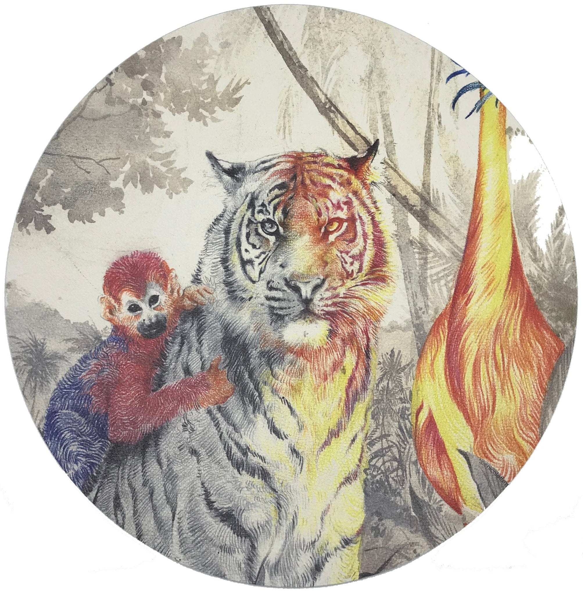 Arcadia Tiger 16&quot; Round Pebble Placemats, Set Of 4 - nicolettemayer.com