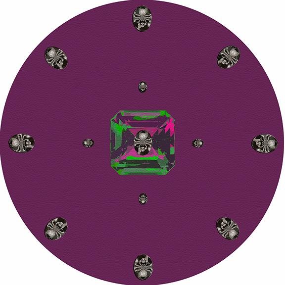 Asscher Purple Rain 16&quot; Round Pebble Placemat Set of 4 - nicolettemayer.com