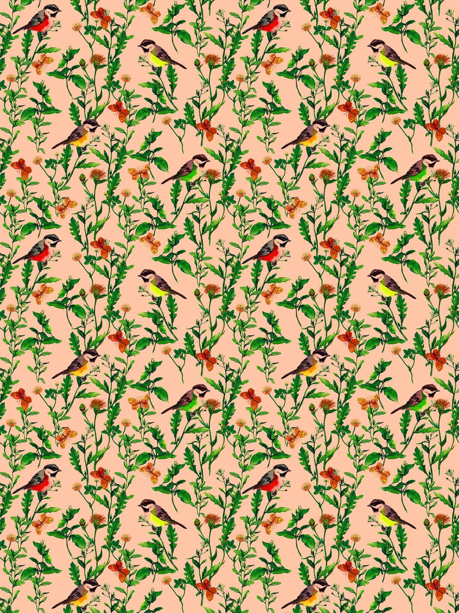 Aviary Pop Melon Wallpaper, er Yard - nicolettemayer.com