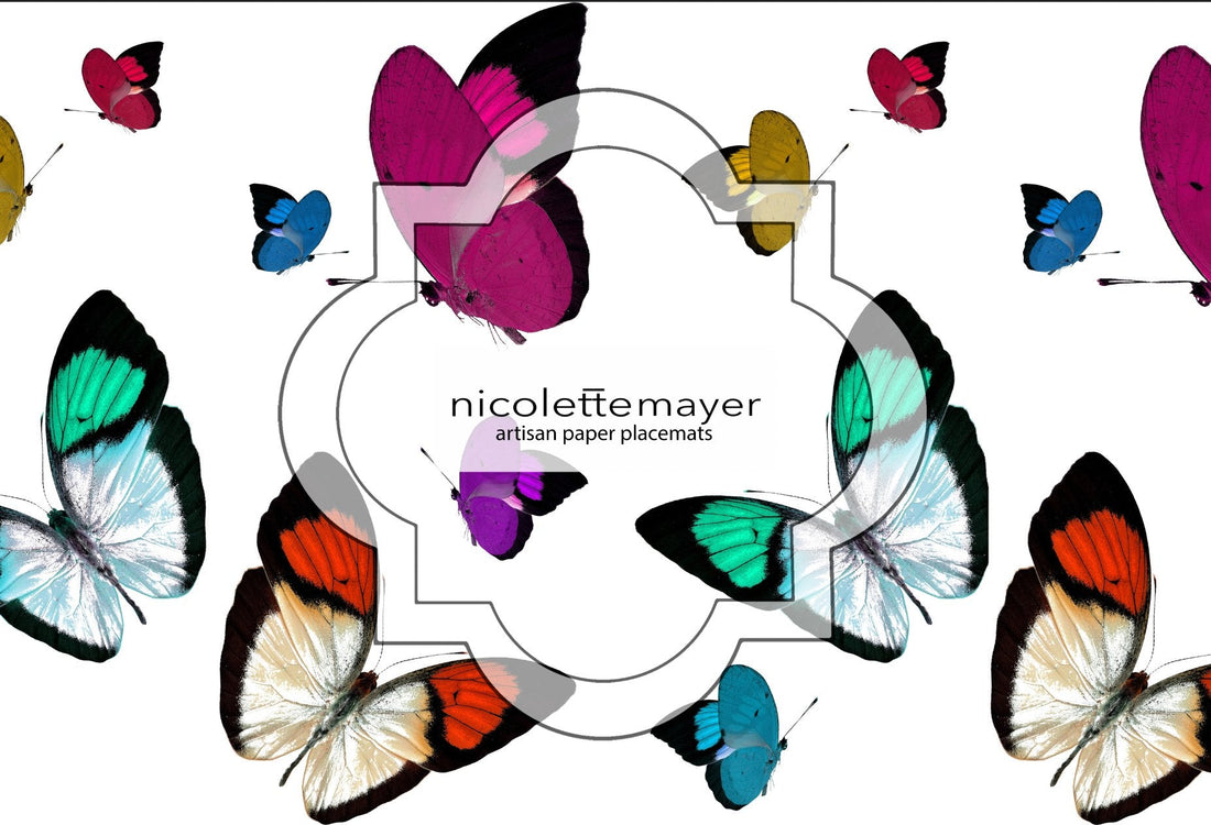Butterflies Paper Placemat Pad, One Set Of 24 - nicolettemayer.com
