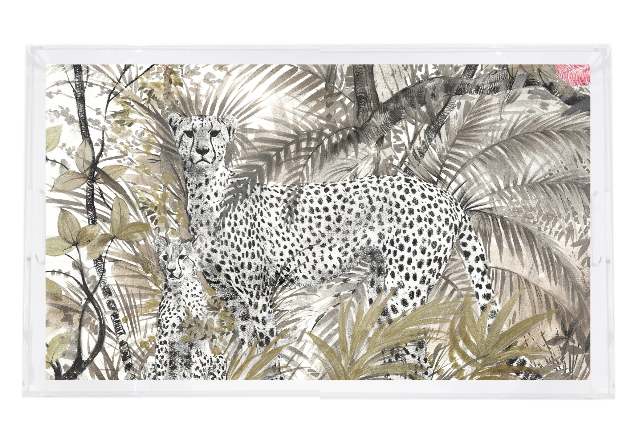 Cheetah XL 22.5 X 14.5 Acrylic Tray - nicolettemayer.com