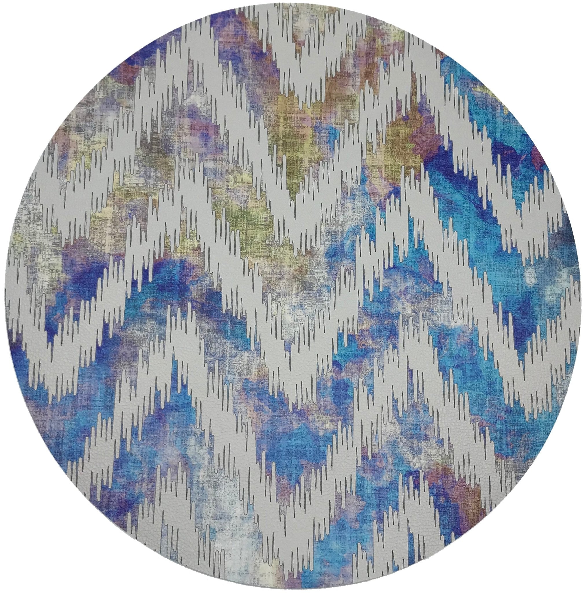 Chevron Coast 16&quot; Round Pebble Placemat, Set Of 4 - nicolettemayer.com