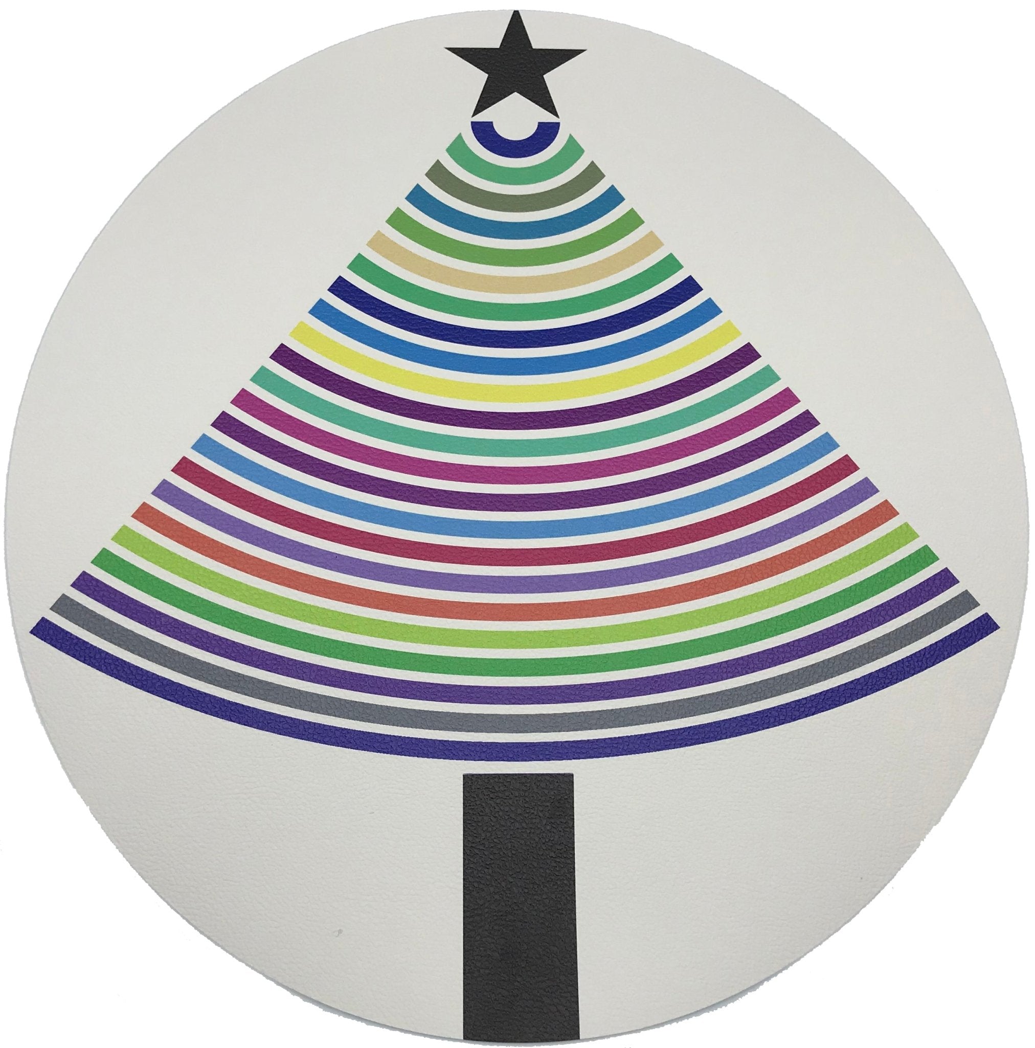 CHRISTMAS TREE BRIGHTS 16 ROUND PEBBLE PLACEMAT, SET OF 4 - nicolettemayer.com