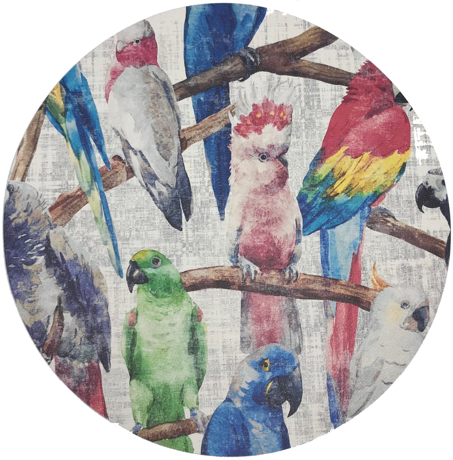 Cockatoo Fantasia 16&quot; Round Pebble Placemat, Set Of 4 - nicolettemayer.com