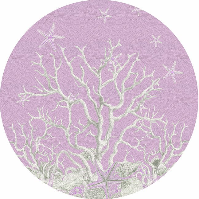 Coral Reef Lilac 16 Round Pebble Placemat Set of 4 - nicolettemayer.com