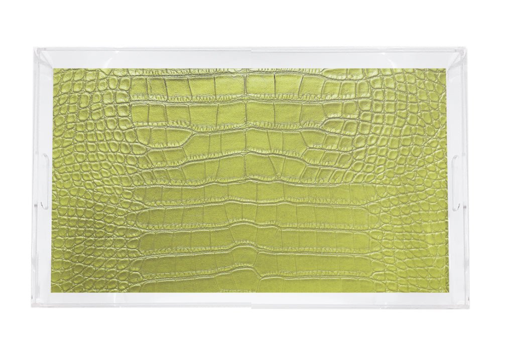 Crocodile Key Lime Acrylic Vanity Tray 12.25X7.75 - nicolettemayer.com