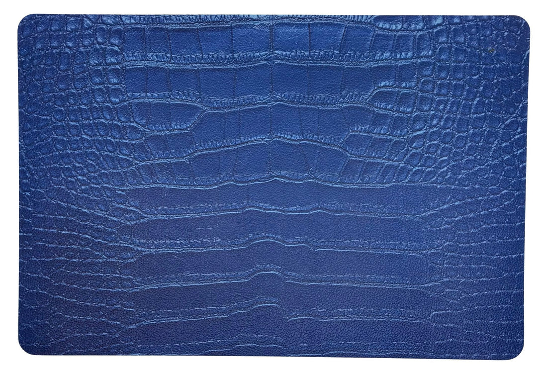 Crocodile Kyoto Blue 17.5 Rectangle Pebble Placemats, Set Of 4 - nicolettemayer.com