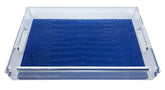 Crocodile Kyoto Blue Acrylic Rectangle Tray - nicolettemayer.com