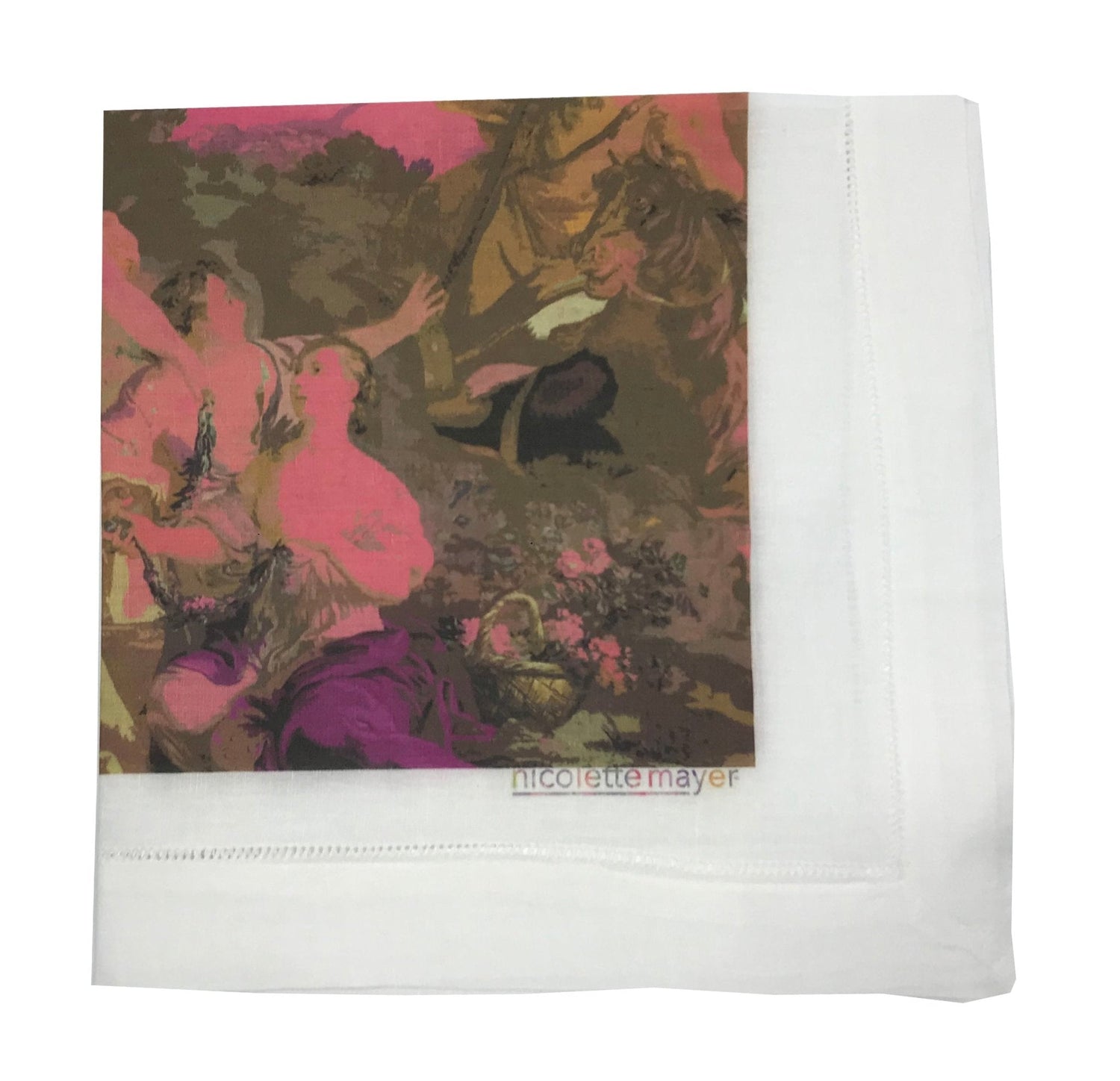 CYPRUS PICNIC POP PINK 22&quot;X22&quot; HEMSTITCH DINNER NAPKIN, SET OF 4 - nicolettemayer.com