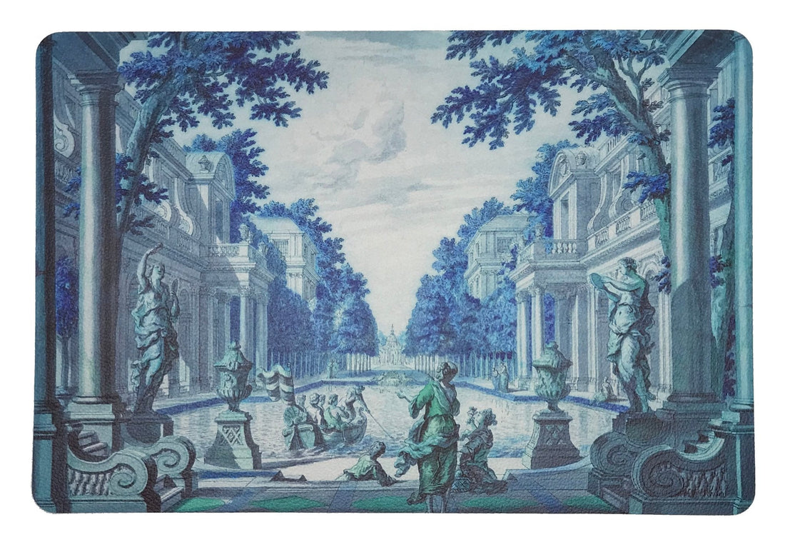 DIMANCHE A PARIS CERULEAN 17.5 RECTANGLE PEBBLE PLACEMAT, SET OF 4 - nicolettemayer.com